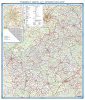 ГРОДНЕНСКАЯ ОБЛ. КАРТА АВТОМОБИЛЬНЫХ ДОРОГ. ПЛОТТЕРНЫЙ ВЫВОД, ЛАМИНИРОВАННАЯ. РАЗМЕР 114х135 см, м-б 1:200 000